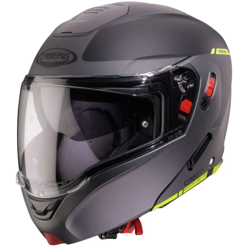 Casco Moto Modulare Omologato P/J Caberg HORUS X RAY Nero Opaco Grigio Giallo Fluo Offerta Speciale