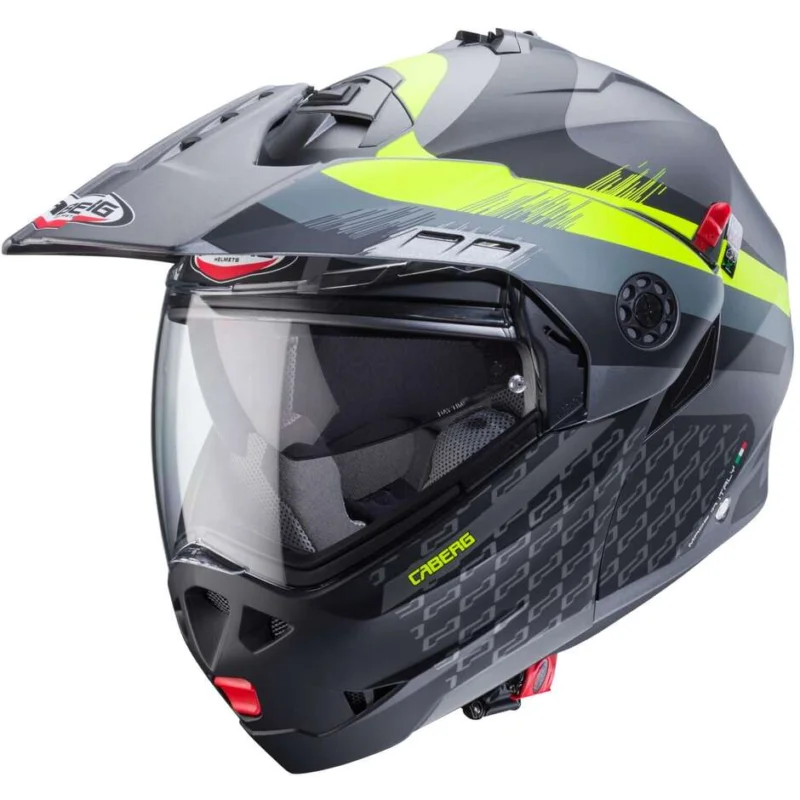 Pagamento Sicuro Casco Moto Modulare Omologato P/J Caberg TOURMAX X SARABE Grigio Opaco Nero Giallo Fluo
