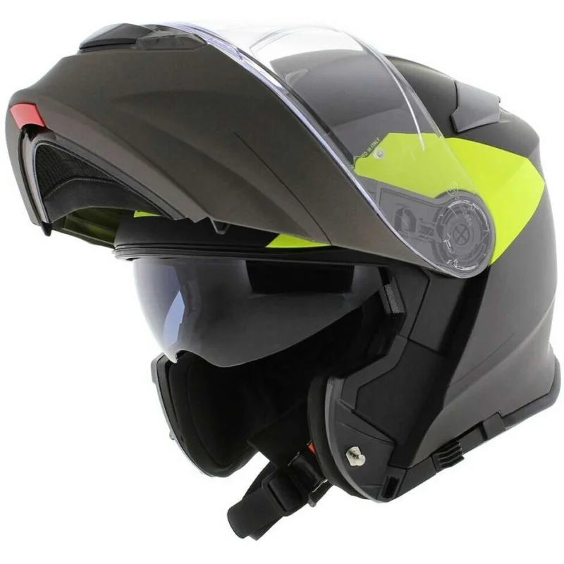 Ultima Occasione Casco Moto Modulare Origine DELTA BASIC Virgin Giallo Fluo Nero Titanio Opaco