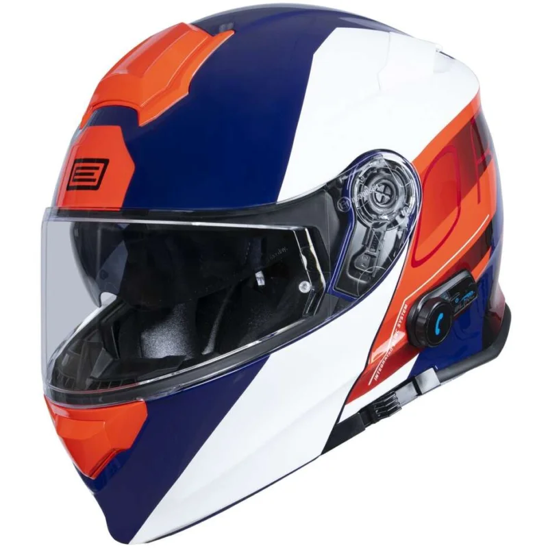 Casco Moto Modulare Origine DELTA Bt Row Rosso Bianco Blu Lucido Occasione Imperdibile
