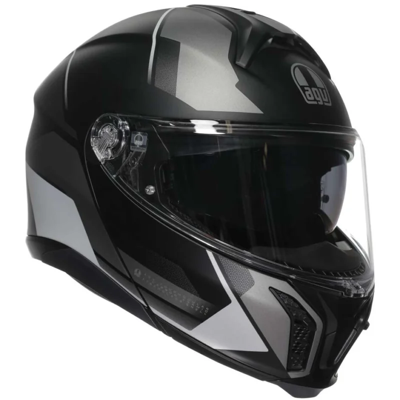 Saldi Casco Moto Modulare P/J AgvTOURMODULAR MULTIPERCEPTION Opaco Nero Silver