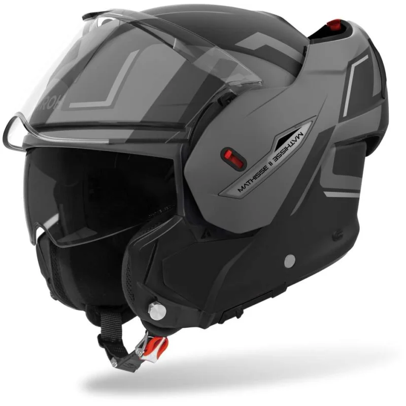Ultime Pezzi Casco Moto Modulare P/J Airoh MATHISSE 2 GENIUS Grigio Opaco