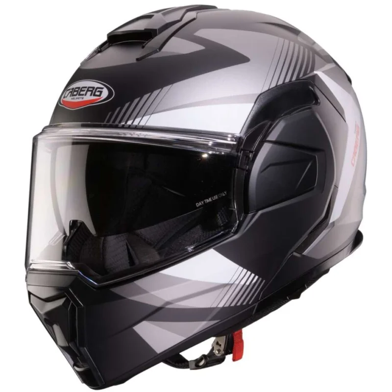 Casco Moto Modulare P/J Caberg TRIP LUNAR Nero Opaco Grigio Bianco Ultime Pezzi