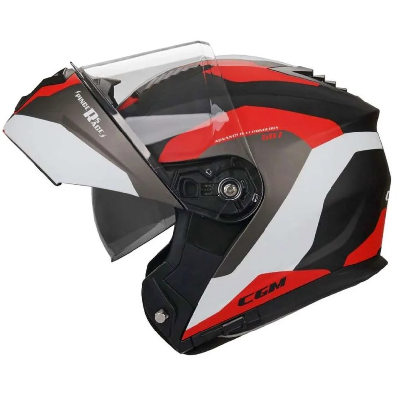Compra Online Casco Moto Modulare P/J CGM 507a PINCERS RACE Nero Rosso Opaco