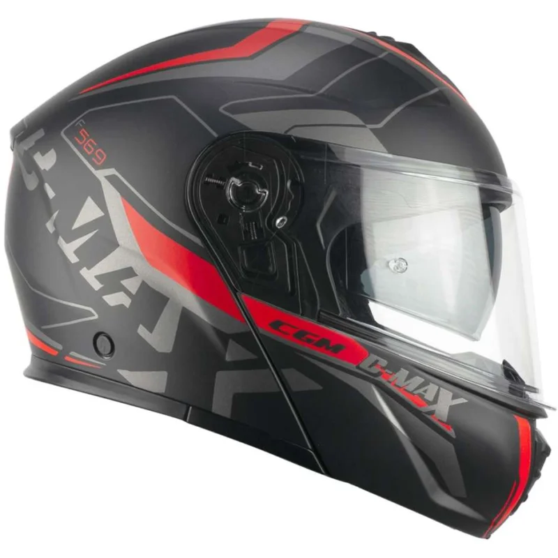 Novità Casco Moto ModulareP/J CGM 569a C-MAX CITY Nero Rosso Opaco
