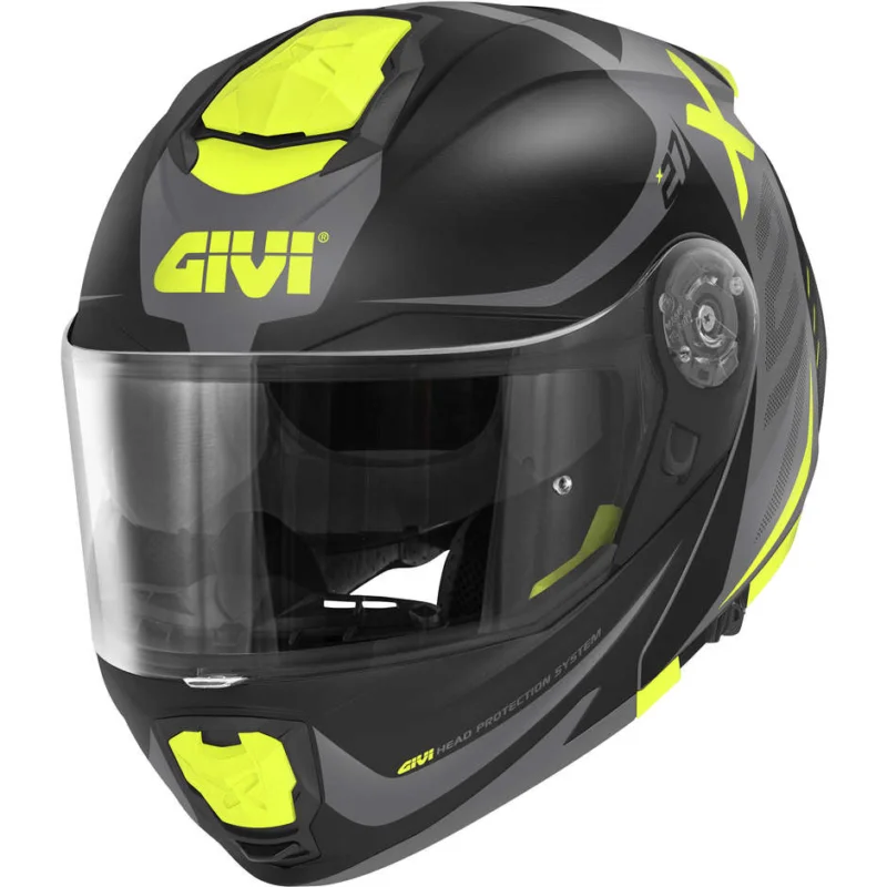 Ultime Pezzi Casco Moto Modulare P/J Givi X.27 DIMENSION Nero Opaco Titanio Giallo Fluo