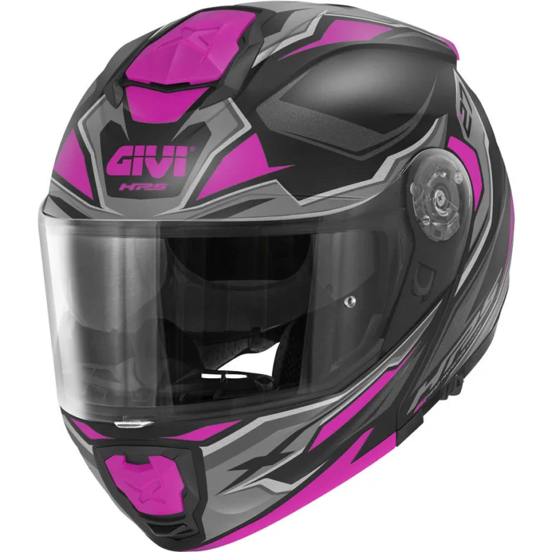 Acquista Ora Casco Moto Modulare P/J Givi X.27 SECTOR LADY Nero Titanio Fucsia