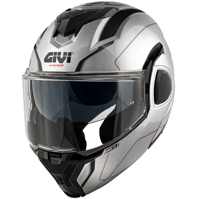Casco Moto Modulare P/J Givi X36 FIBRA PULSE Argento Nero Grigio Soddisfatti O Rimborsati