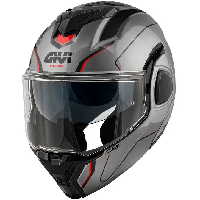 Scelto Dai Clienti Casco Moto Modulare P/J Givi X36 FIBRA PULSE Titanio Nero Rosso