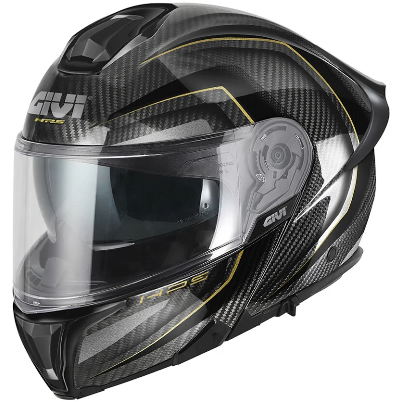Spedito Oggi Casco Moto Modulare P/J Givi X50 Carbonio Nero Oro