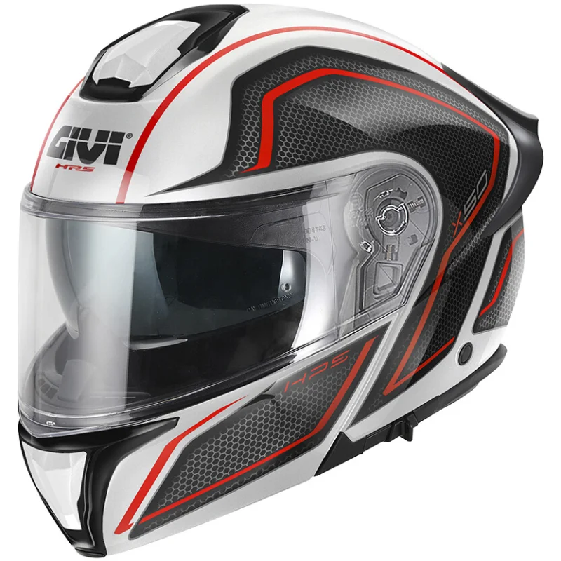 Casco Moto Modulare P/J Givi X50 Fibra HOLOGRAM Bianco Nero Opaco Rosso Esclusivo