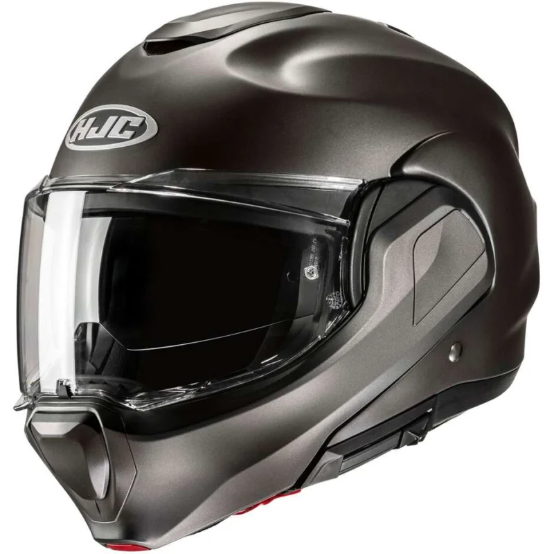 Non Perdere Casco Moto Modulare P/J Hjc F100 Semi Flat Titanio