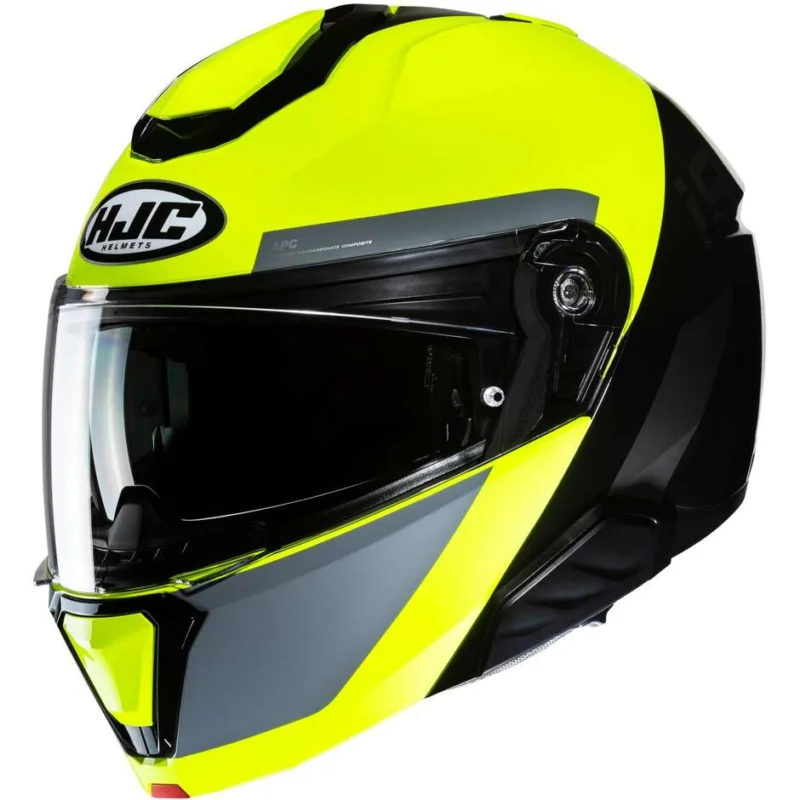 Casco Moto Modulare P/J Hjc i91 BINA MC3H Nero Giallo Professionale