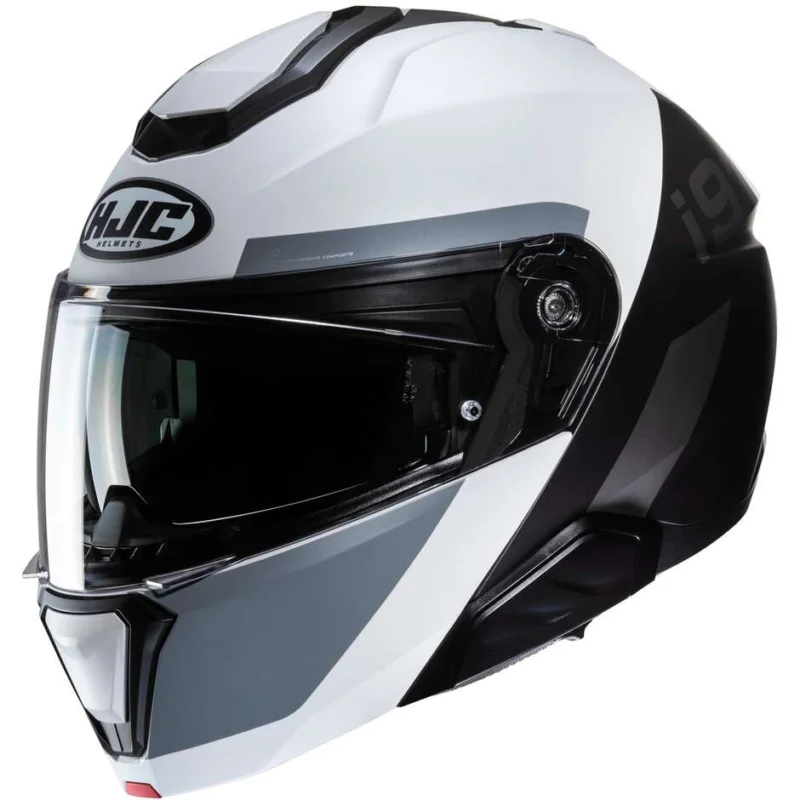 Casco Moto Modulare P/J Hjc i91 BINA MC5SF Bianco Nero Grigio Opaco Novità