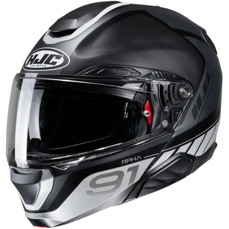 Prezzo Basso Casco Moto Modulare P/J Hjc RPHA 91 RAFINO MC5SF Nero Grigio Opaco