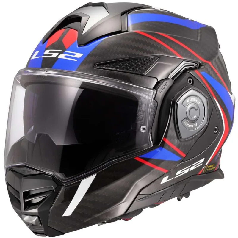 Casco Moto Modulare P/J in Carbonio LS2 FF901 ADVANT X C FUTURE II Bianco Blue Offerta Limitata