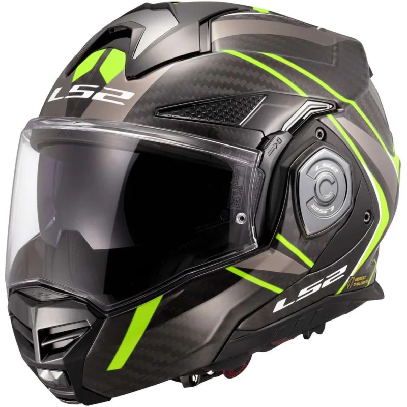 Casco Moto Modulare P/J in Carbonio LS2 FF901 ADVANT X C FUTURE II Giallo Fluo Promo Stagionale