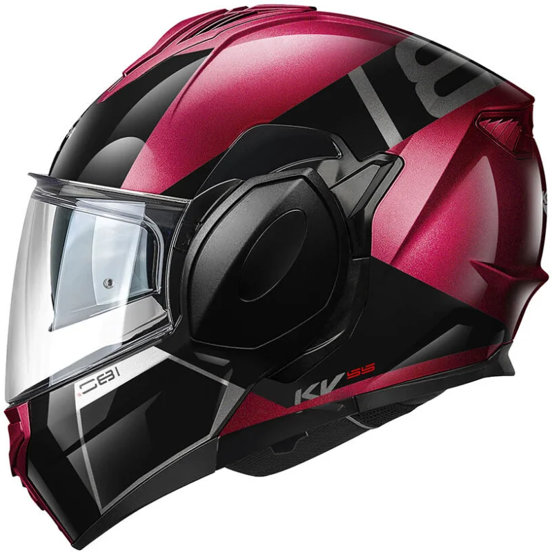 Casco Moto Modulare P/J Kappa KV55F YORK Bordeaux Nero Titanio Prezzo Scontato