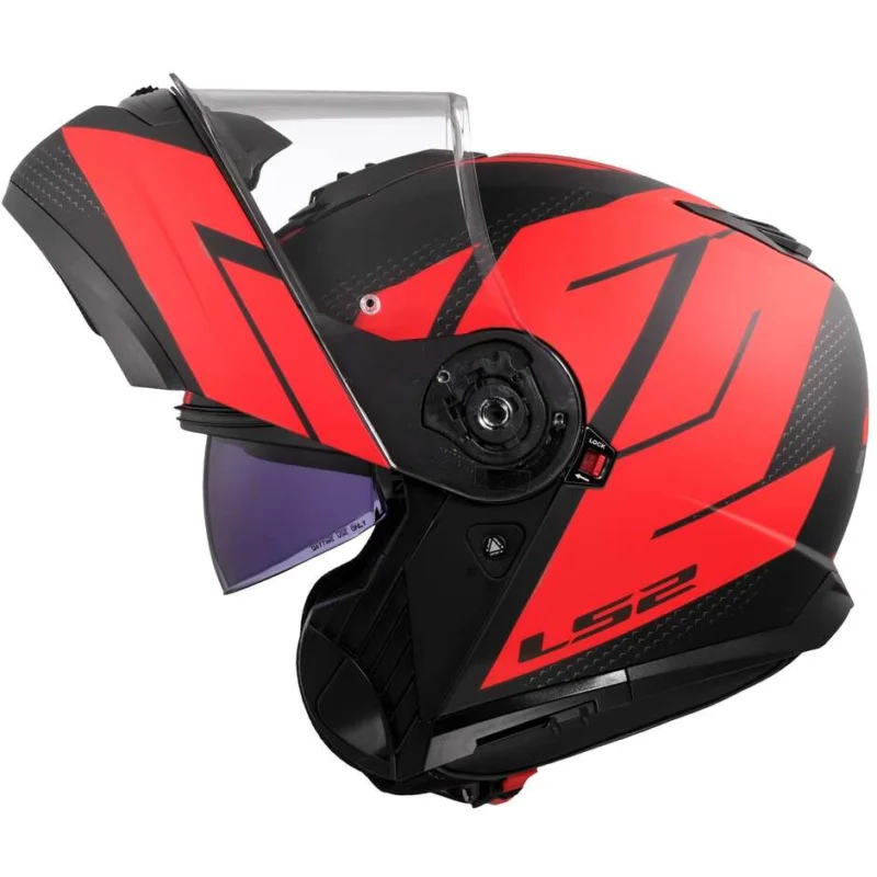 Casco Moto Modulare P/J LS2 FF908 STROBE II CODE Nero Rosso Consegna Rapida