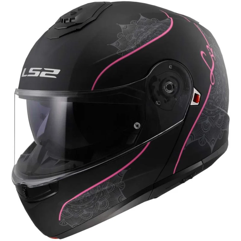 Offerta Speciale Casco Moto Modulare P/J Ls2 FF908 STROBE II LUX Nero Opaco Rosa