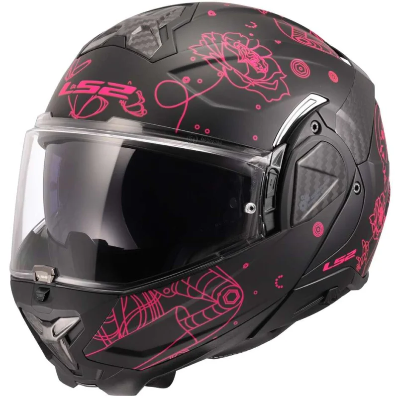Solo Oggi Casco Moto Modulare P/J LS2 FF910 ADVANT II SOPHIA Nero Rosa