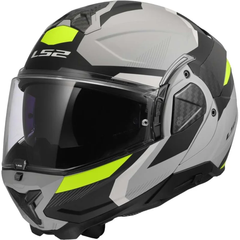 Prezzo Basso Casco Moto Modulare P/J LS2 FF910 ADVANT II TRIPLE LIGHT Grigio Giallo Fluo