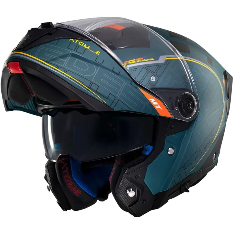 Casco Moto Modulare P/J Mt Helmets ATOM 2 SV DESTINY C6 Opaco Più Venduto
