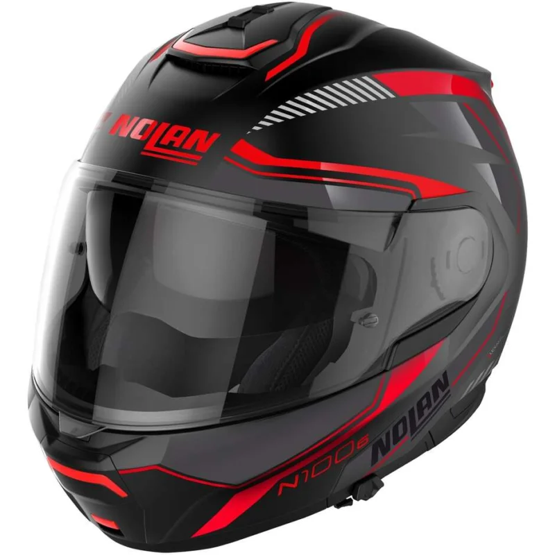 Offerta Lampo Casco Moto Modulare P/J Nolan N100-6 SURVEYOR N-COM 021 Rosso Bianco Antracite