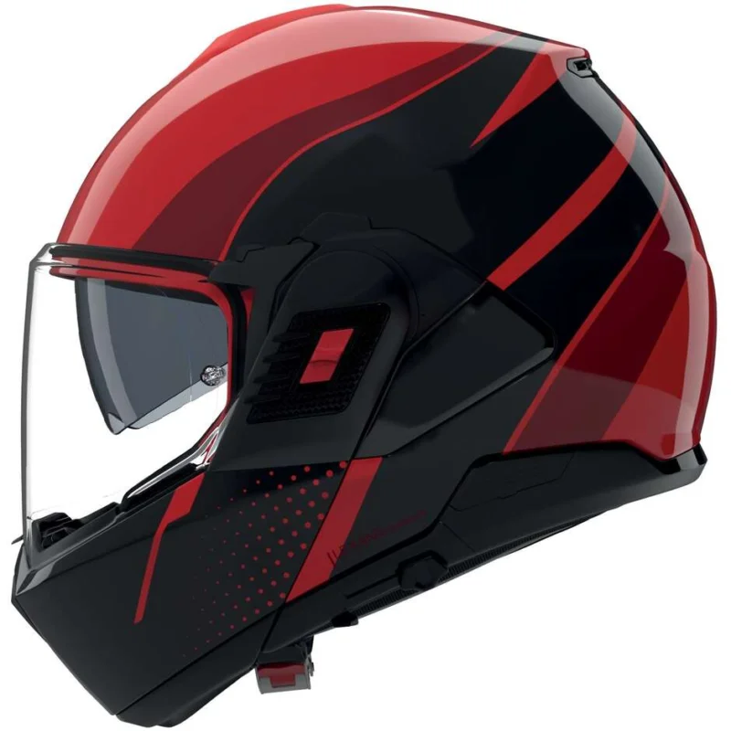 Ordina Subito Casco Moto Modulare P/J Nolan N120-1 FLUENTE 360 Rosso Nero Lucido