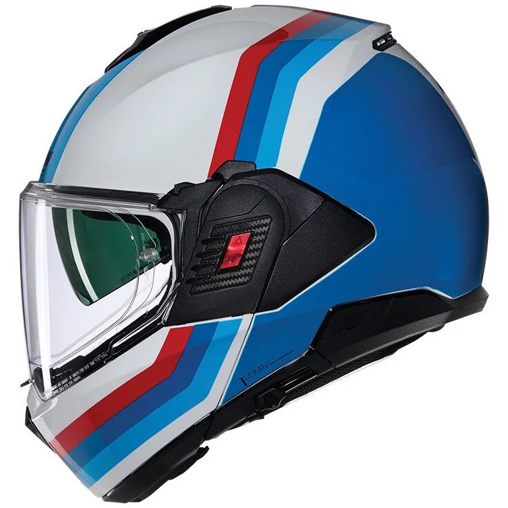 Bestseller Casco Moto Modulare P/J Nolan N120-1 LINEO 347 Bianco Blu Rosso