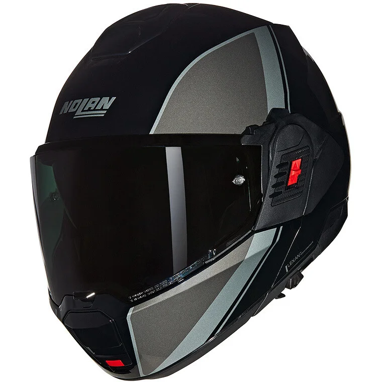 Casco Moto Modulare P/J Nolan N120-1 VERNICIATURA SPECIALE 341 Nero grigio Argento Lucido Ultime Pezzi