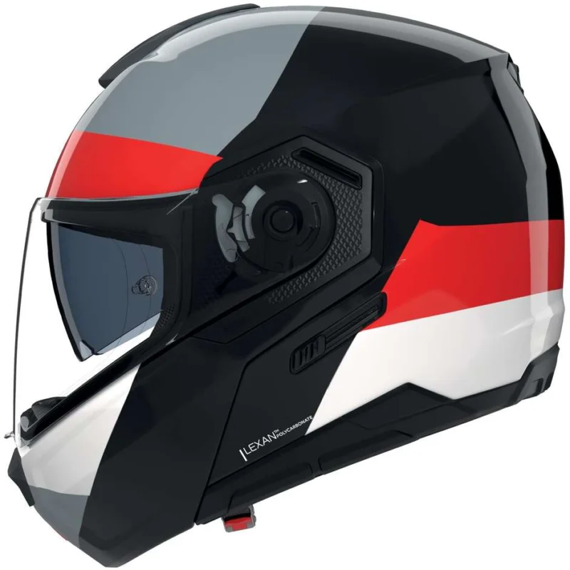 Saldi Casco Moto Modulare P/J Nolan N90-3 06 BLOCCO 353 Nero Rosso Antracite Bianco Lucido