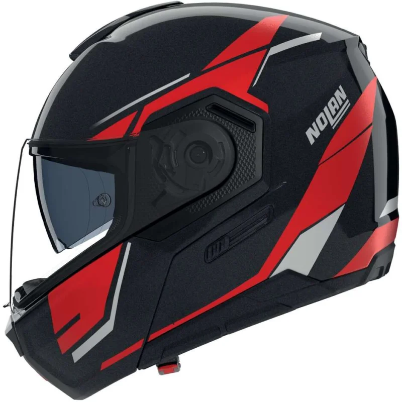 Must-Have Casco Moto Modulare P/J Nolan N90-3 06 SINCRONO 350 Nero Rosso Bianco Metal