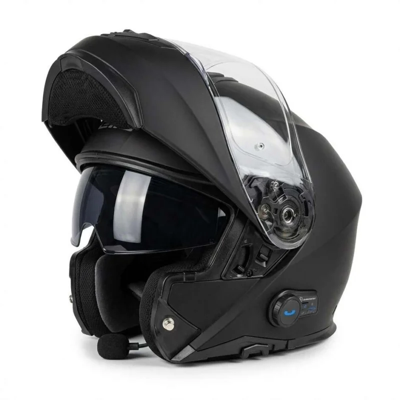 Esclusivo Casco Moto Modulare P/J Origine ORIGINE LOGIC + BT Nero Opaco 22.06