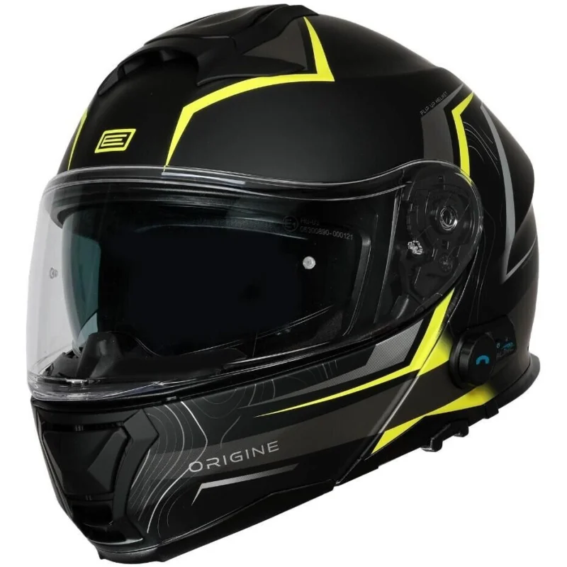 Casco Moto Modulare P/J Origine ORIGINE LOGIC + BT PATH Giallo Fluo Nero Spedizione Gratuita