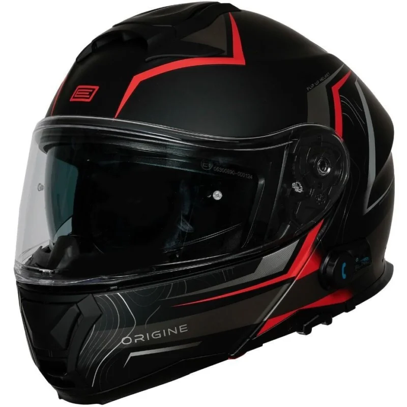 Offerta Speciale Casco Moto Modulare P/J Origine ORIGINE LOGIC + BT PATH Rosso Nero