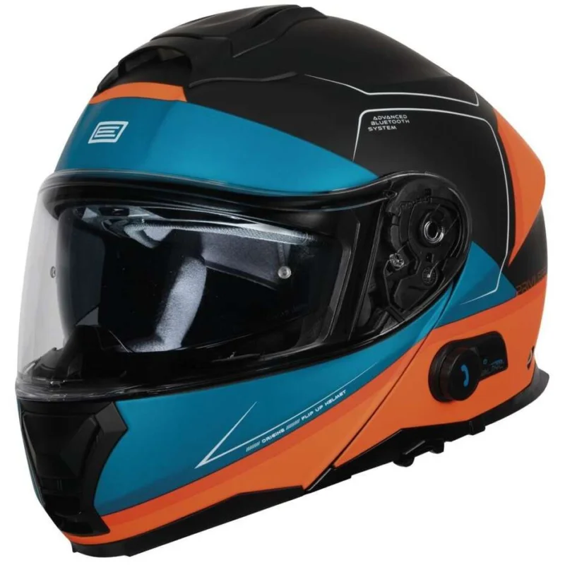Occasione Casco Moto Modulare P/J Origine ORIGINE LOGIC + BT PRIVILEGE Arancio Nero Opaco 22.06