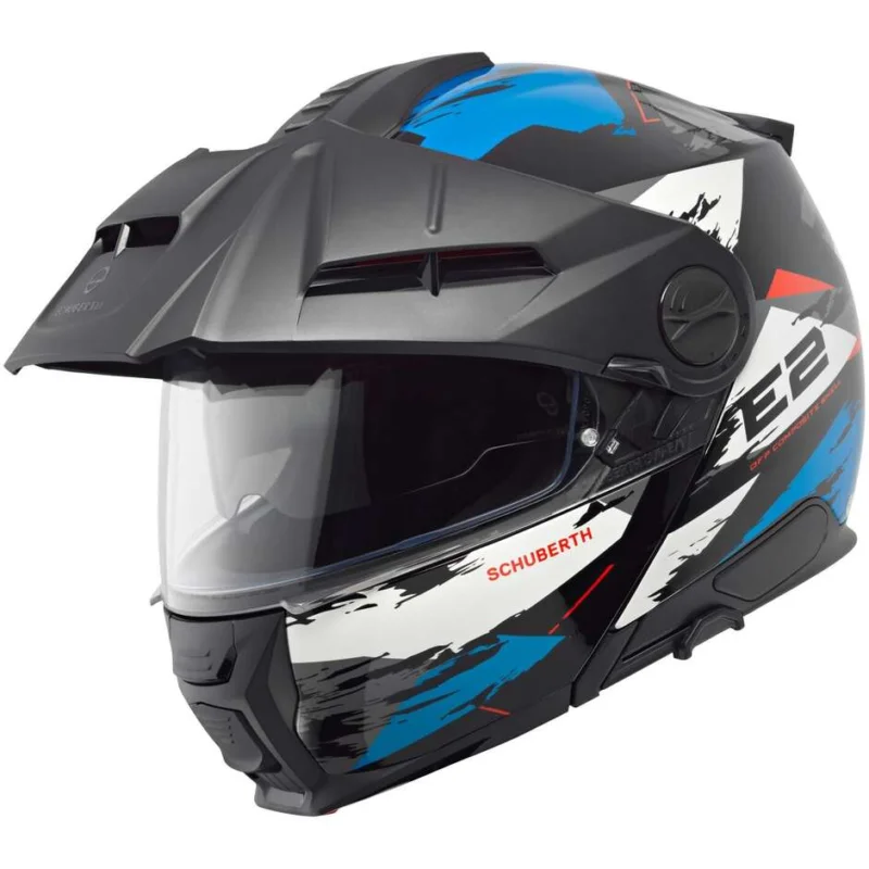 Più Venduto Casco Moto Modulare P/J Schuberth E2 TRAIL Blu