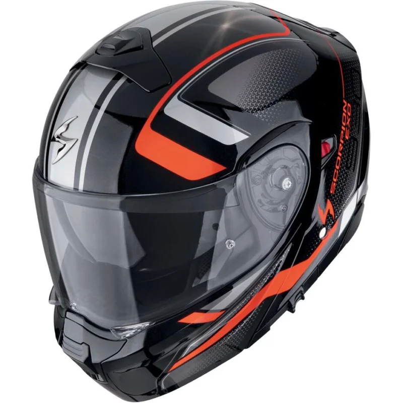 A Buon Prezzo Casco Moto Modulare P/J Scorpion EXO-930 EVO ARDENS Nero metal Rosso