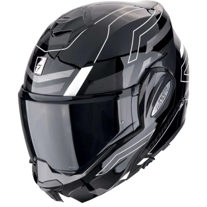 Offerta Speciale Casco Moto Modulare P/J Scorpion EXO-TECH EVO CONQUER Nero Bianco