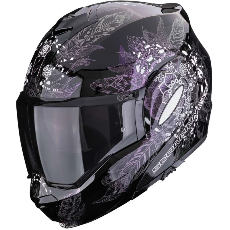 Casco Moto Modulare P/J Scorpion EXO-TECH EVO DREAM Nero Camaleonte Spedizione Espresso
