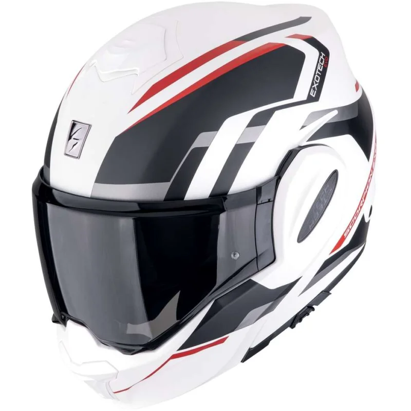 Acquista Ora Casco Moto Modulare P/J Scorpion EXO-TECH EVO FURIO Bianco opaco Nero Rosso