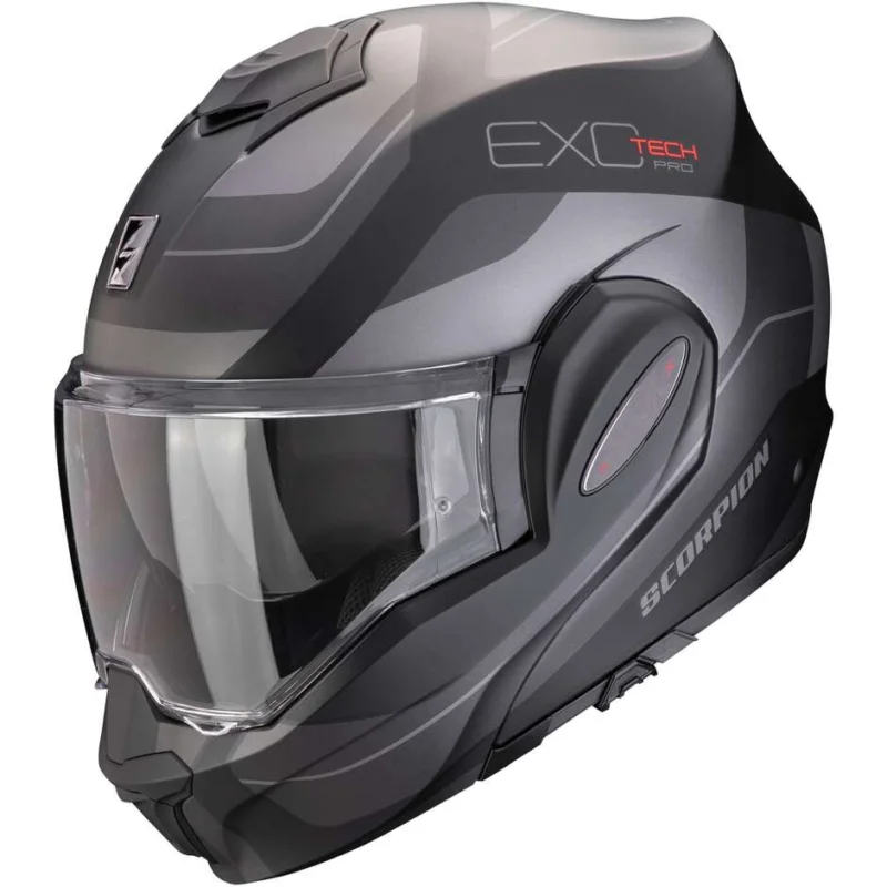 Occasione Casco Moto Modulare P/J Scorpion EXO-TECH EVO PRO COMMUTA Nero Argento