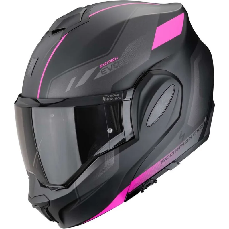 Soddisfatti O Rimborsati Casco Moto Modulare P/J Scorpion EXO-TECH EVO SOCIUS Nero Opaco Rosa