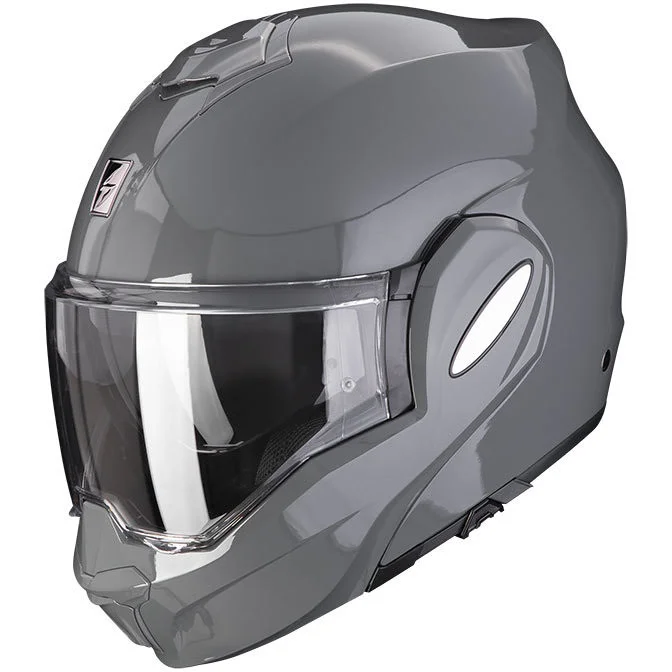 Ultima Occasione Casco Moto Modulare P/J Scorpion EXO-TECH EVO SOLID Grigio Cemento