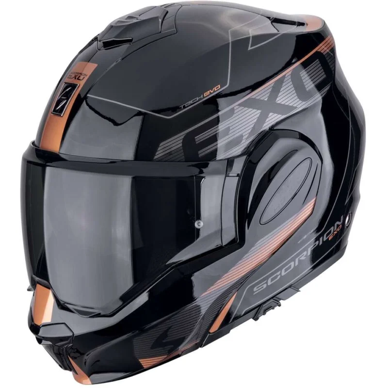 Novità Casco Moto Modulare P/J Scorpion EXO-TECH EVO TRAVELLER Nero Rame