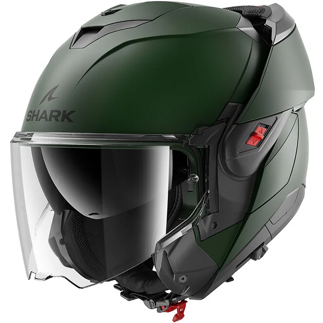 Super Prezzo Casco Moto Modulare P/J Shark OXO BLANK Mat Verde scuro Opaco