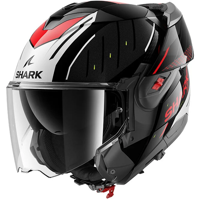 Offerta Limitata Casco Moto Modulare P/J Shark OXO RYDGER Nero Argento Rosso