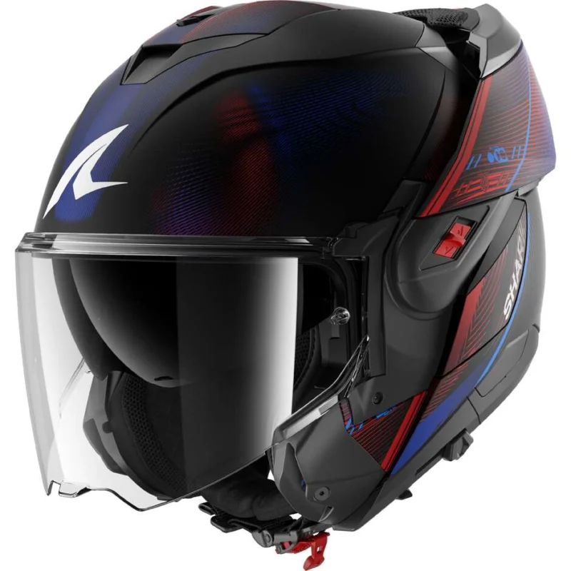 Casco Moto modulare P/J Shark OXO SPEED-TECH Mat Nero Blu Rosso Solo Oggi