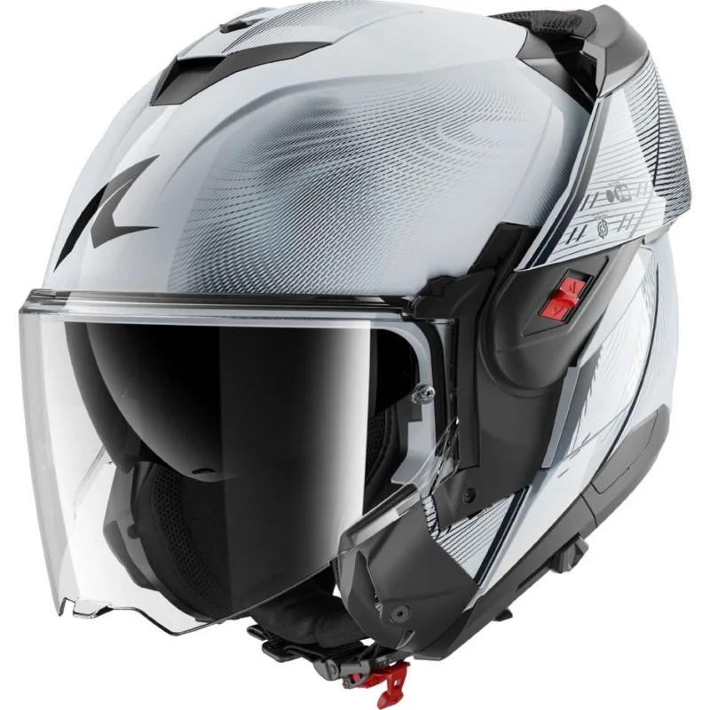Casco Moto modulare P/J Shark OXO SPEED-TECH Silver Bianco Nero Quantità Limitata